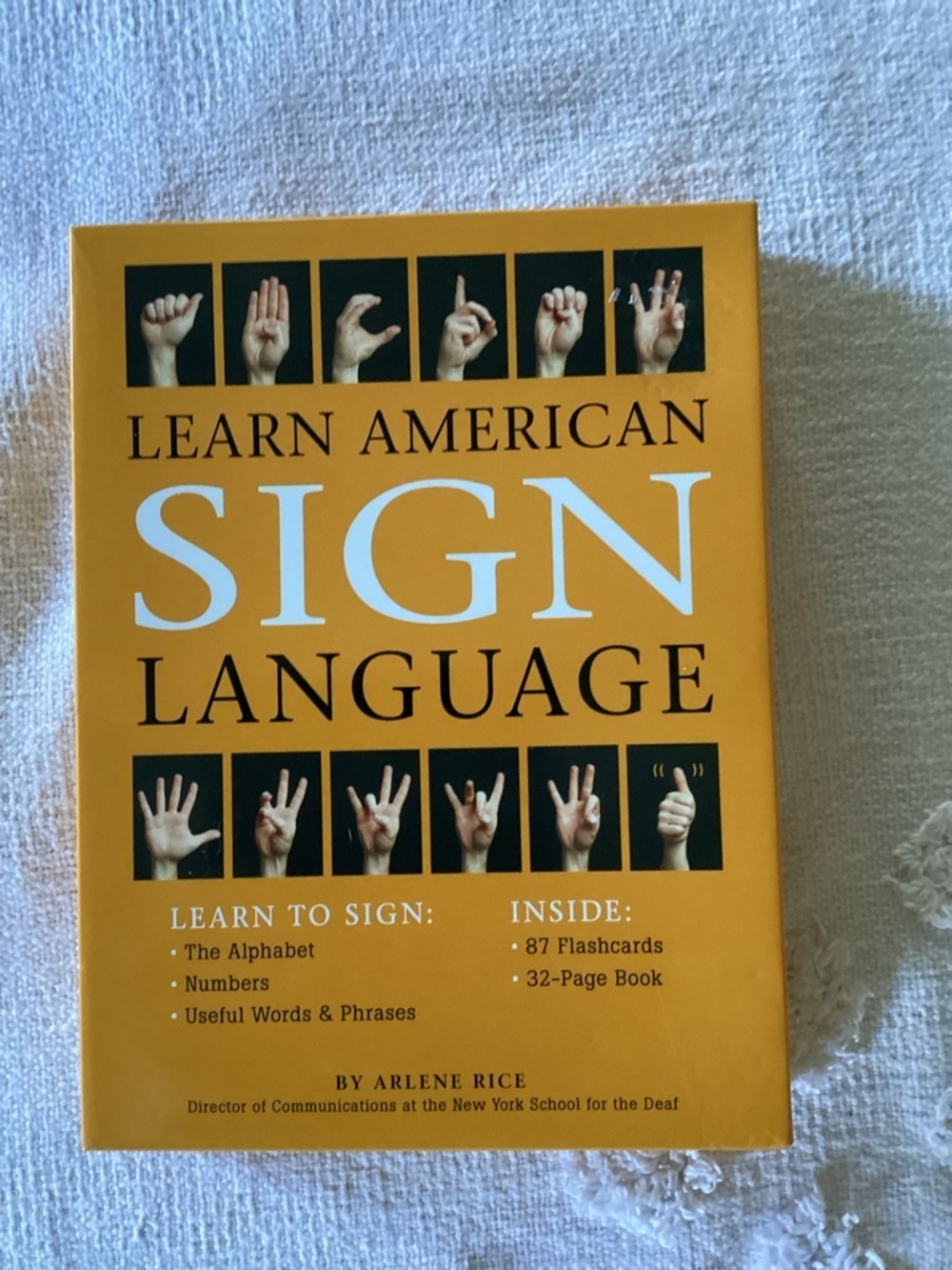 Learn American Sign Language by Arlene Rice, Book & Flashcards,